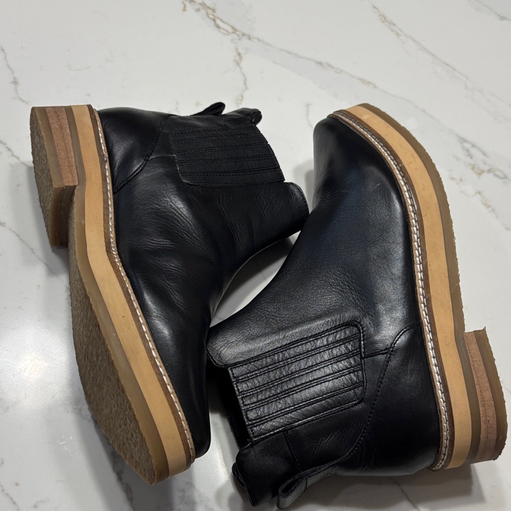 Stylish Black Leather Ankle Boots - Picture 10 of 16